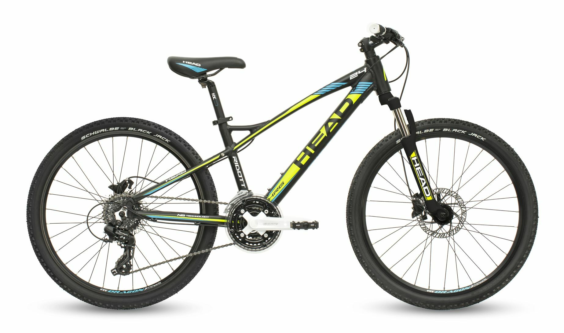 Head dětské kolo RIDOTT III 24 black matt/blue | Bezvakolo