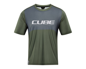 Cube dres VERTEX ROUND NECK TM S/S olive grey