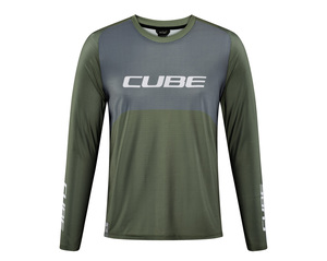 Cube dres VERTEX ROUND NECK JERSEY TM L/S olive grey