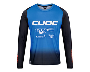 Cube dres VERTEX ROUND NECK JERSEY X ACTIONTEAM L/S black blue