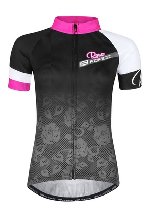Force dres dámský ROSE krátký rukáv, černo-růžový