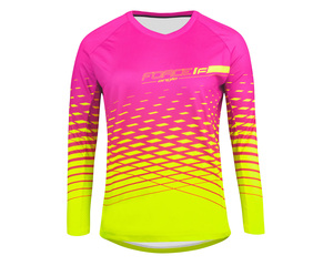 Force dres MTB ANGLE LADY dlouhý rukáv, růžovo-fluo