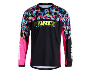 Force dres RECKLESS dlouhý rukáv, černo-růžovo-fluo