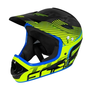 Force přilba TIGER downhill černo fluo modrá