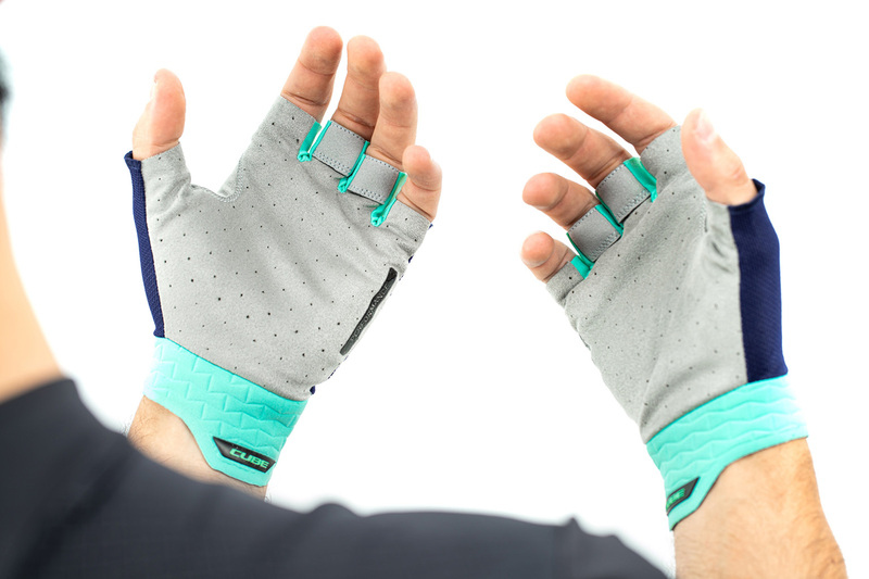 Cube rukavice GLOVES PERFORMANCE SHORT FINGER blue mint