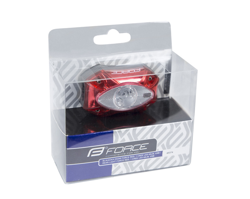 Force blikačka zadní RED 60lm, 1x LED, USB