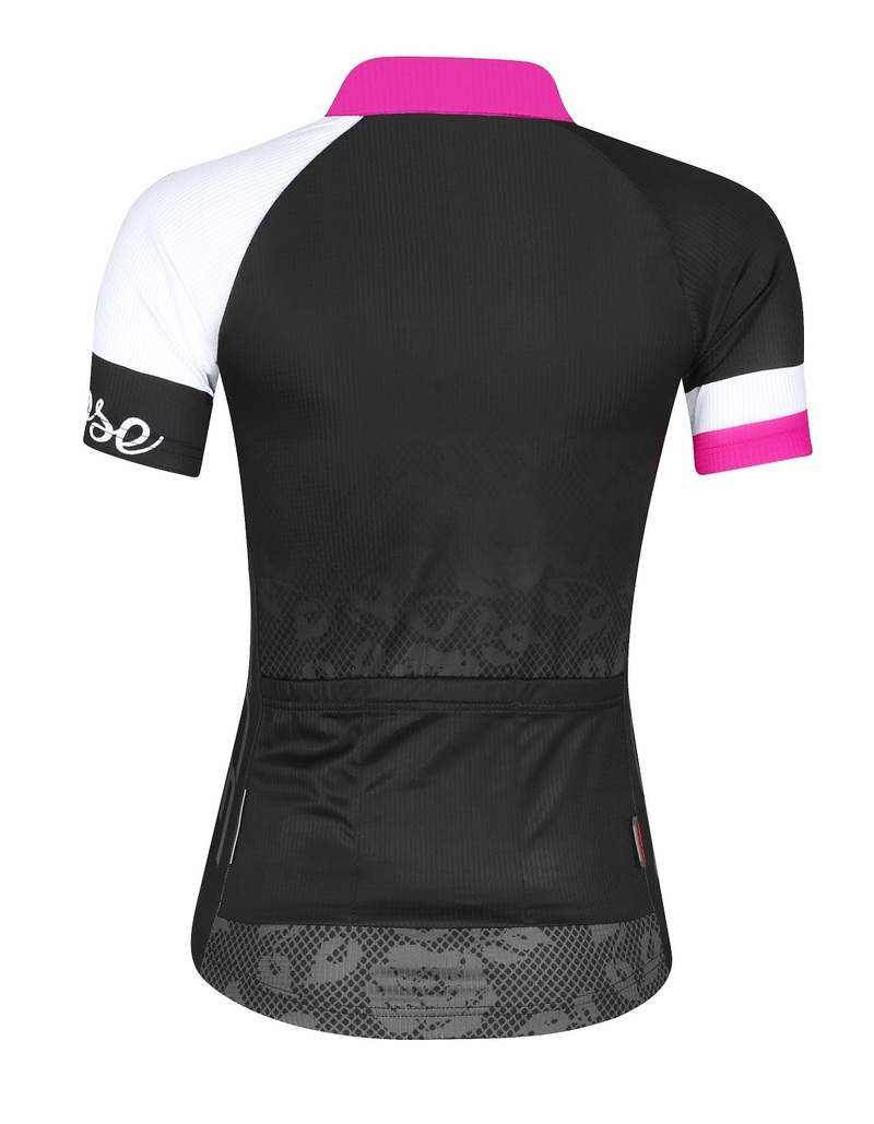 Force dres dámský ROSE krátký rukáv, černo-růžový