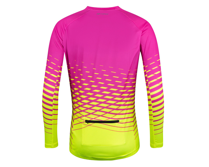 Force dres MTB ANGLE LADY dlouhý rukáv, růžovo-fluo