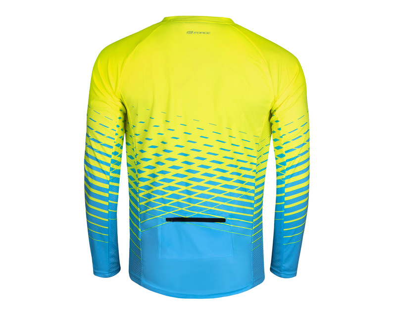 Force dres MTB ANGLE dlouhý rukáv, fluo-modrý