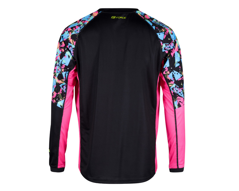 Force dres RECKLESS dlouhý rukáv, černo-růžovo-fluo