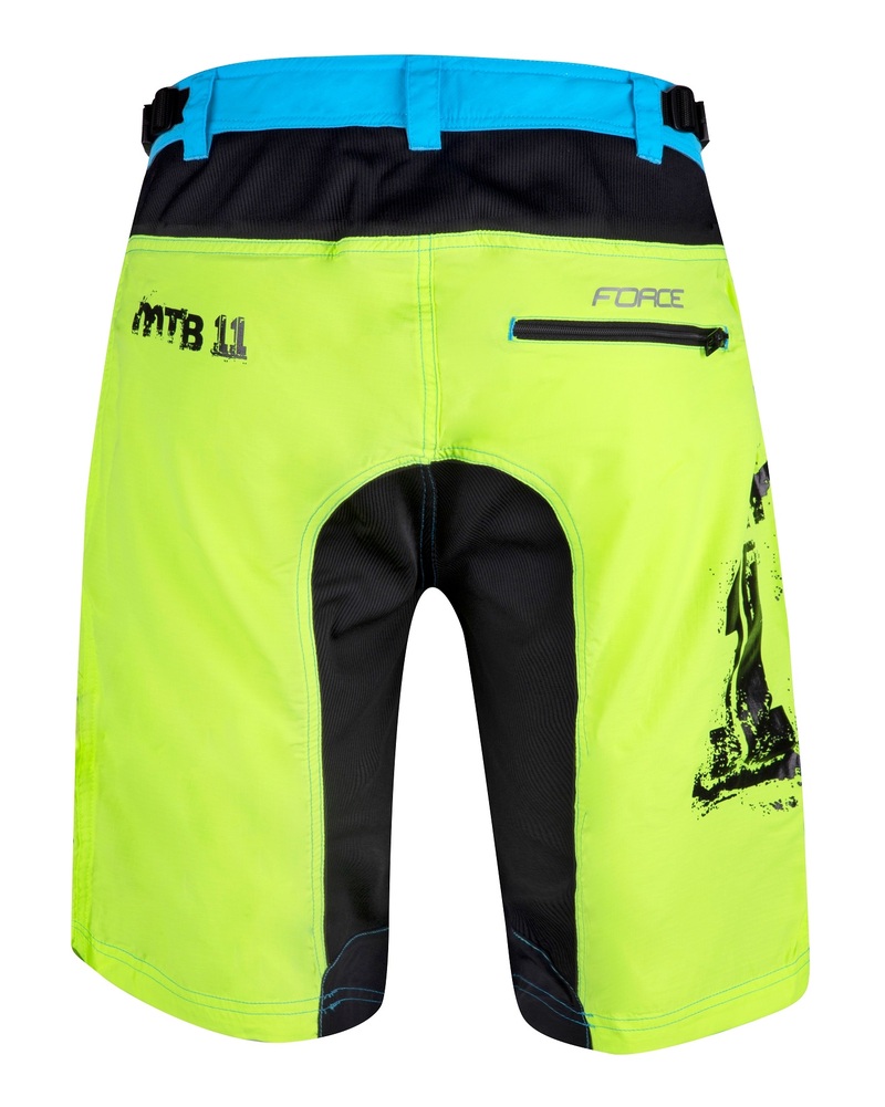 Force kraťasy MTB-11 s odnímatelnou vložkou, fluo