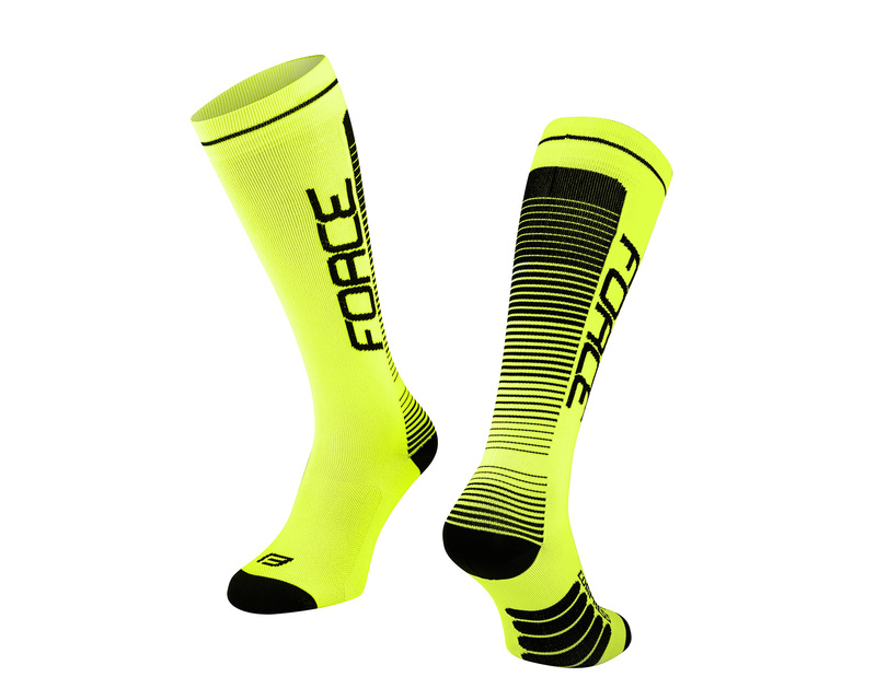 Force ponožky COMPRESS, fluo-černé