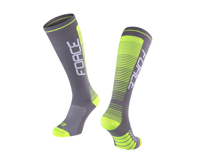 Force ponožky COMPRESS, šedo-fluo