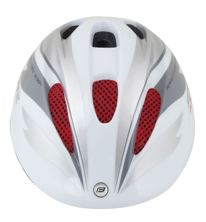 Force dětská helma FUN STRIPES, bílo-šedo-červená