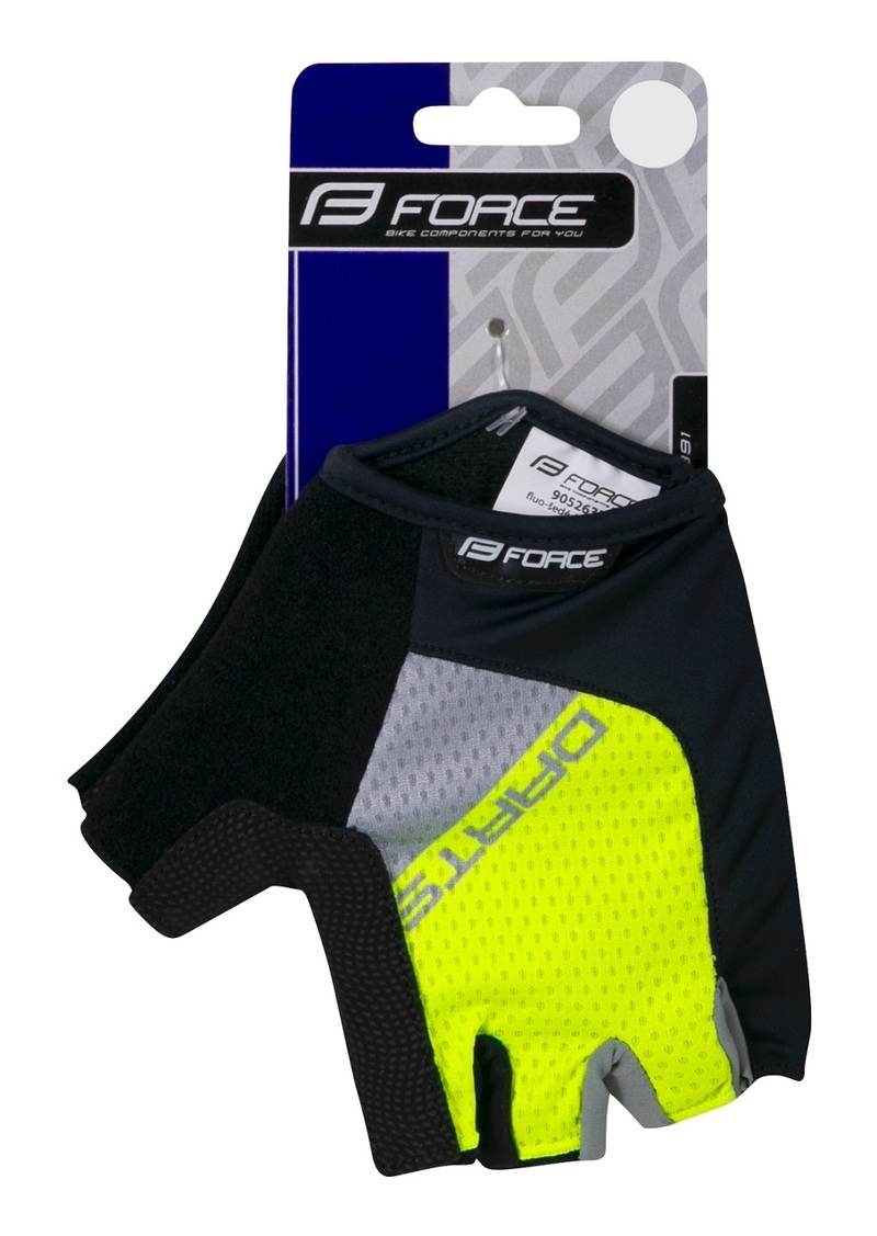 Force rukavice DARTS gel bez zapínání, fluo-šedé