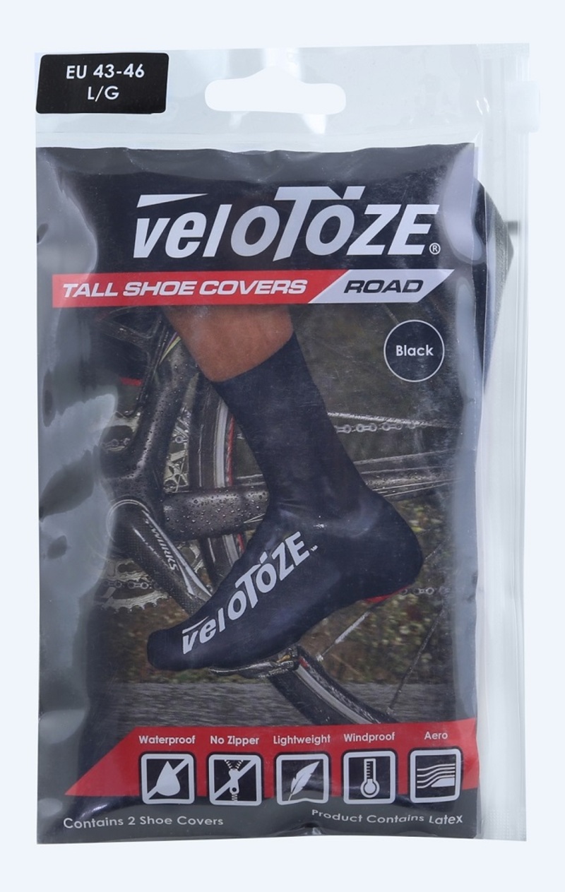 Velotoze návleky treter ROAD latex vysoké, černé