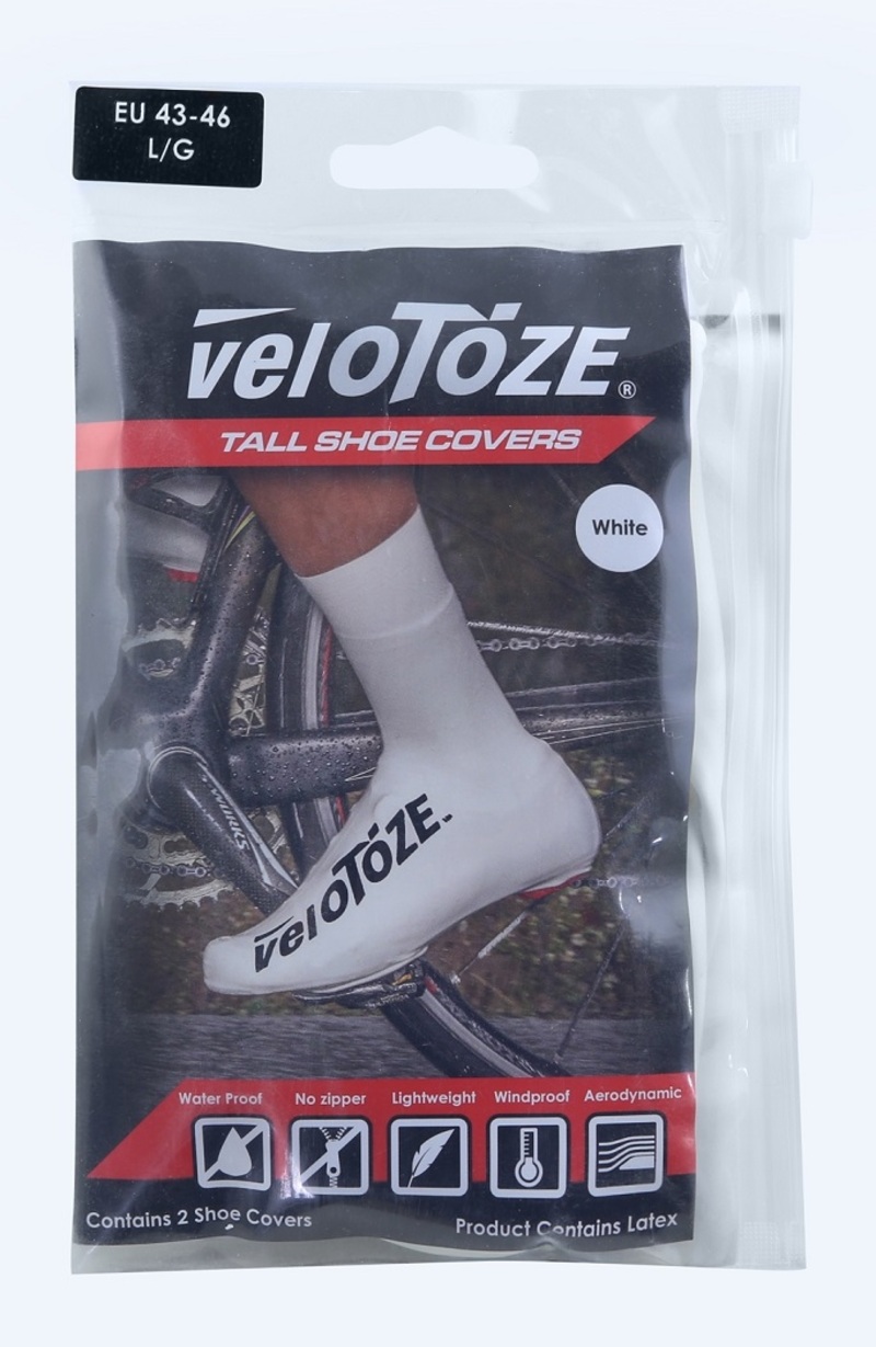 Velotoze návleky treter ROAD latex vysoké, bílé