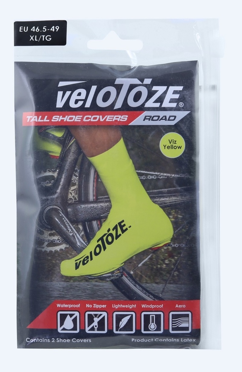 Velotoze návleky treter ROAD latex vysoké, žluté