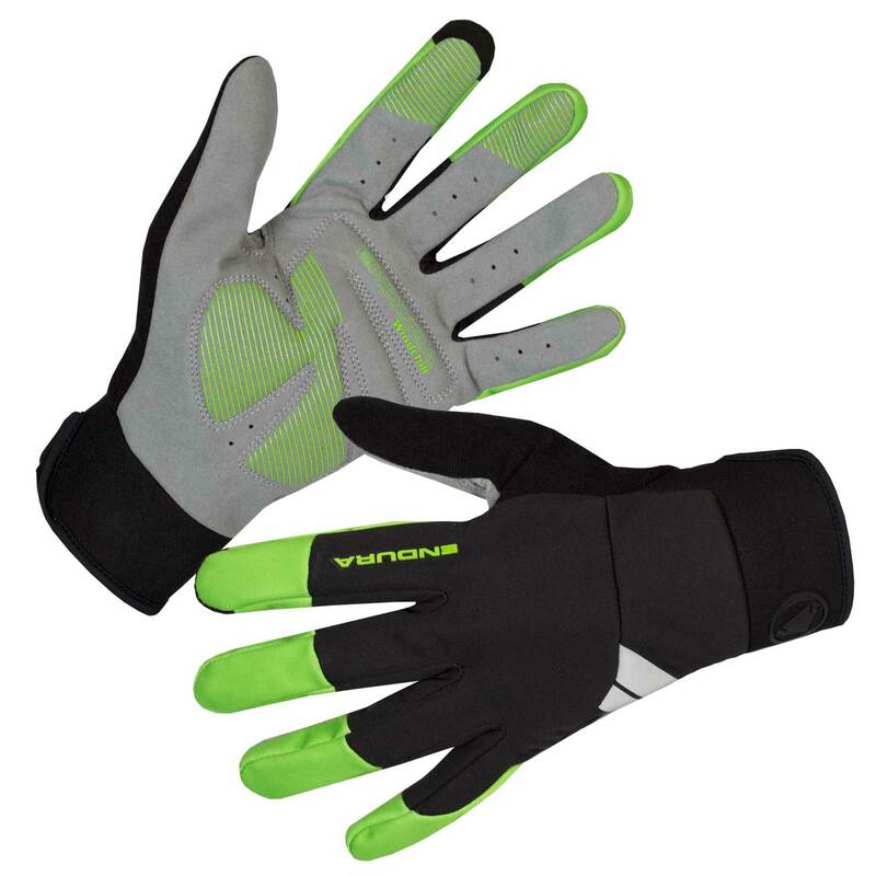 Endura větru odolné rukavice Windchill svítivě zelené