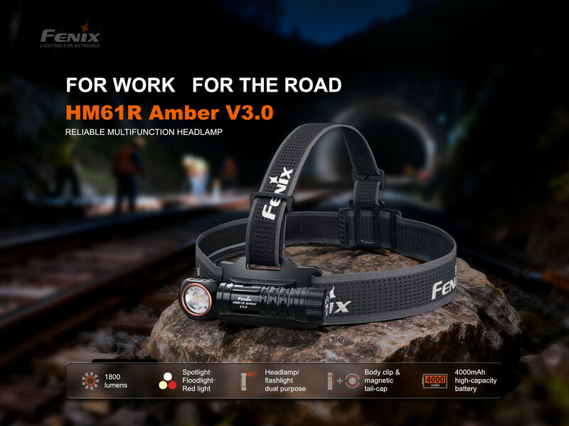 Fenix nabíjecí čelovka HM61R AMBER V3.0