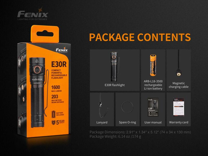 Fenix nabíjecí LED svítilna E30R