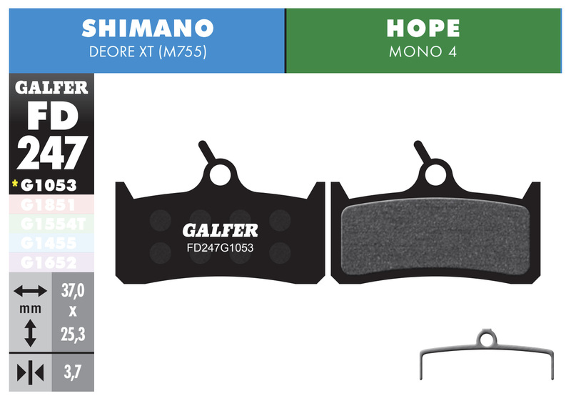 Galfer brzdové destičky FD247 - Shimano, Hope