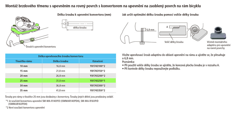 Shimano adaptér kotoučové brzdy POST/FLAT zadní