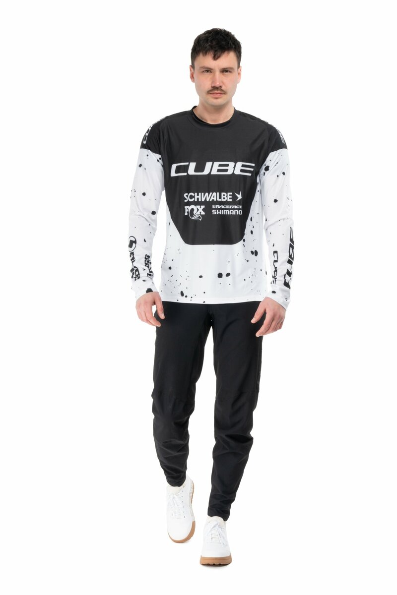 Cube dres MTB Jersey X Factory Racing L/S black white